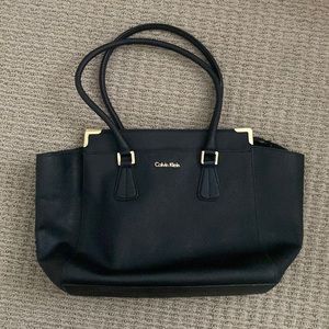Calvin Klein - On My Corner Saffiano Leather Medium Satchel